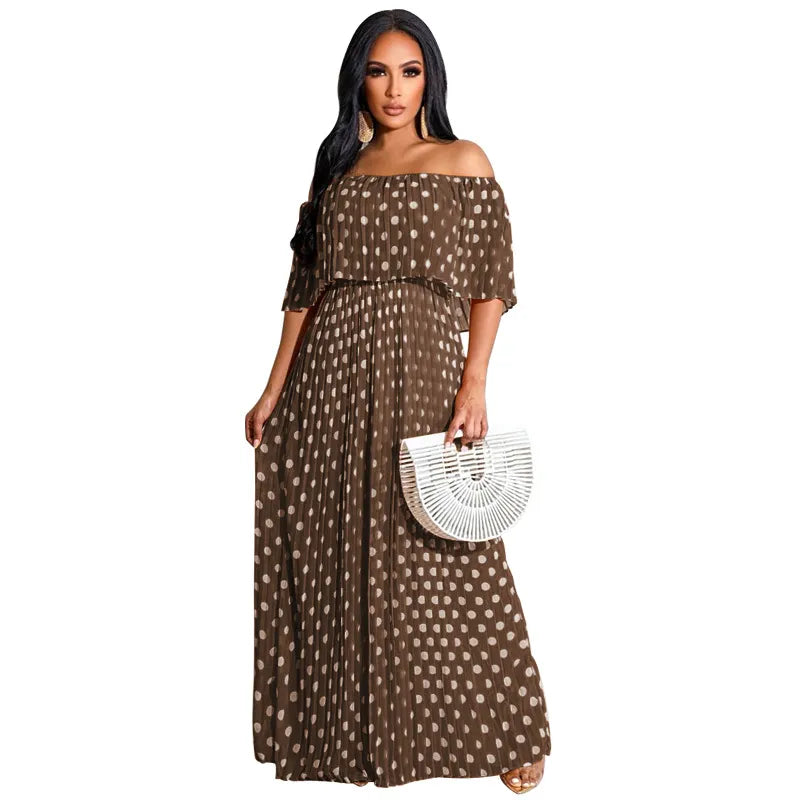 Flatter Me Dots Dress | BROWN