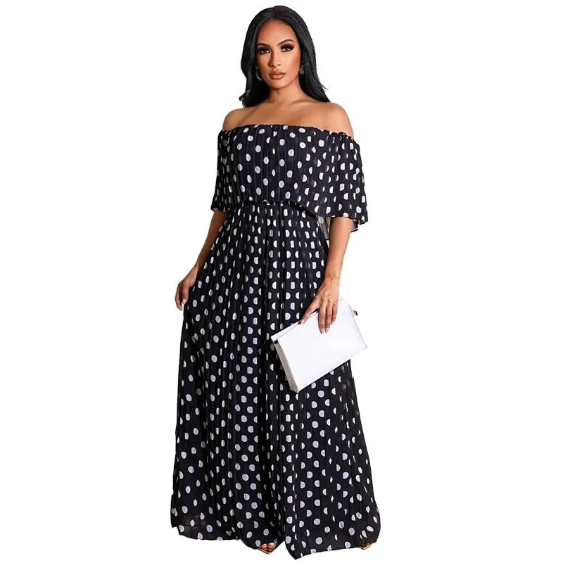 Flatter Me Dots Dress| BLACK