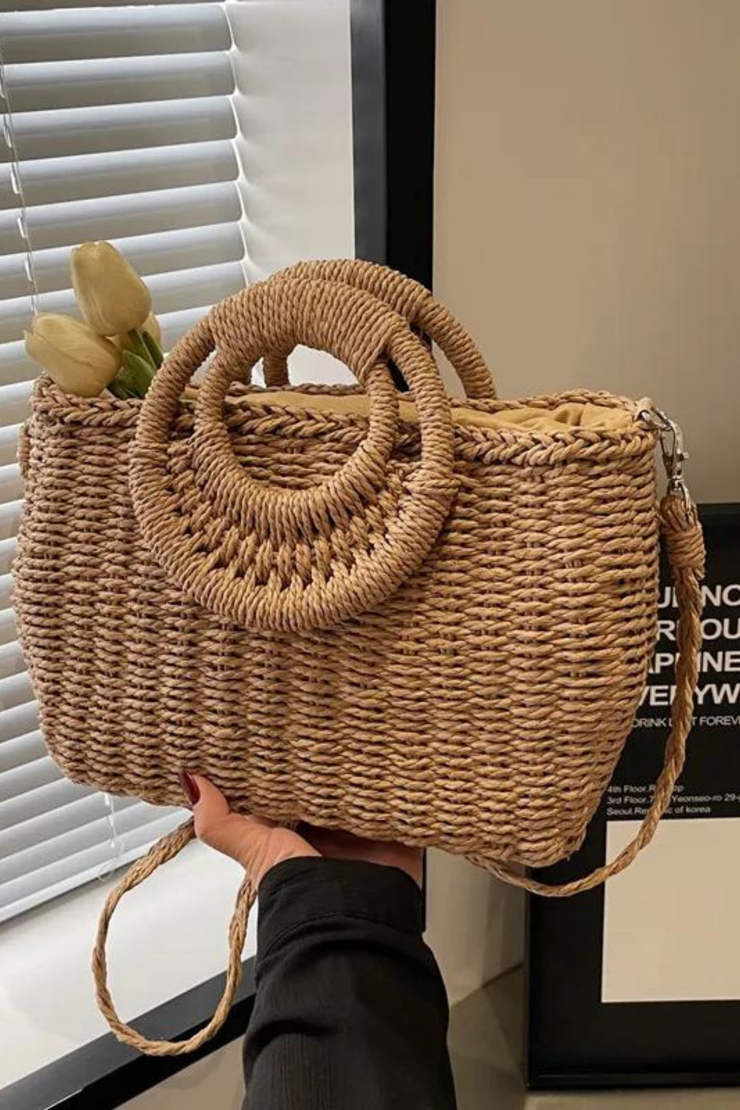 Fashion Straw Bag| KHAKI