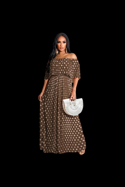 Flatter Me Dots Dress | BROWN