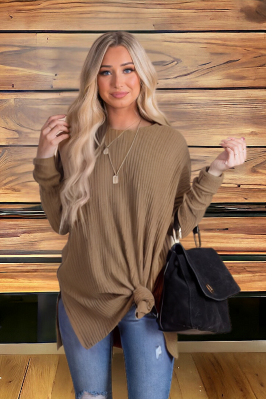 Cozy Up Top| KHAKI